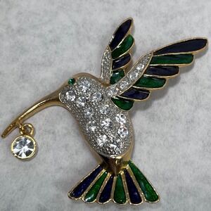 Hummingbird Brooch Pin Rhinestone Enamel Bird Pendant Charm Jewelry Nature‎